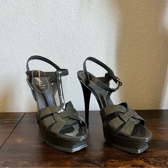 YSL Tribute gray platform heels size 38/8 - Picture 2 of 10